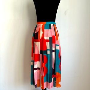 Maeve by Anthropologie fun geometric midi pleated skirt
